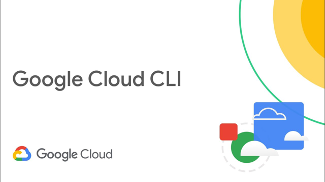 Ilustración oficial del producto Google Cloud CLI de Google; obra promocional, no una captura de pantalla de terminal de macOS.
