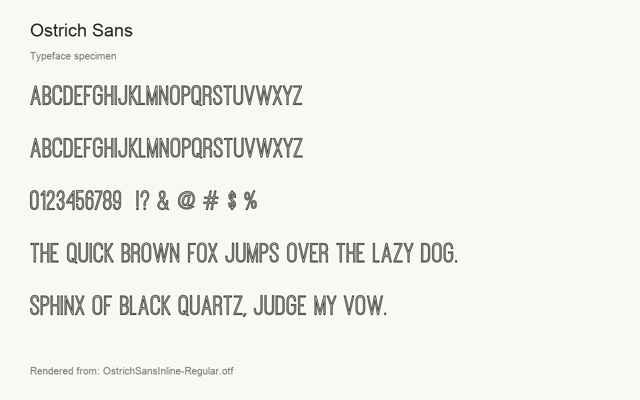 Typeface specimen rendered from the distributed font