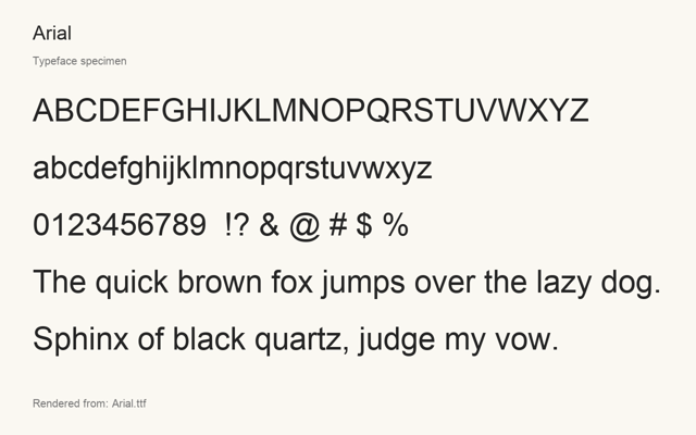 Typeface specimen rendered from the distributed font