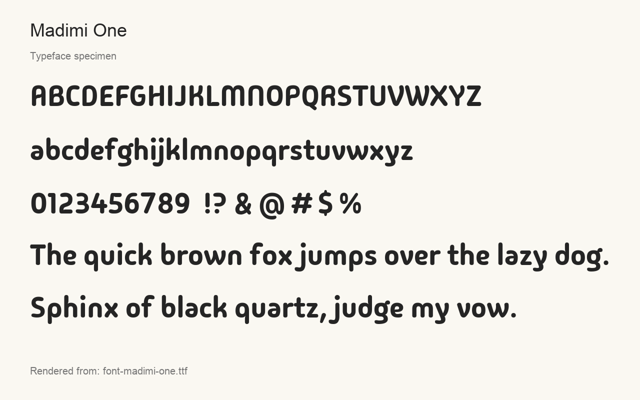 Typeface specimen rendered from the distributed font