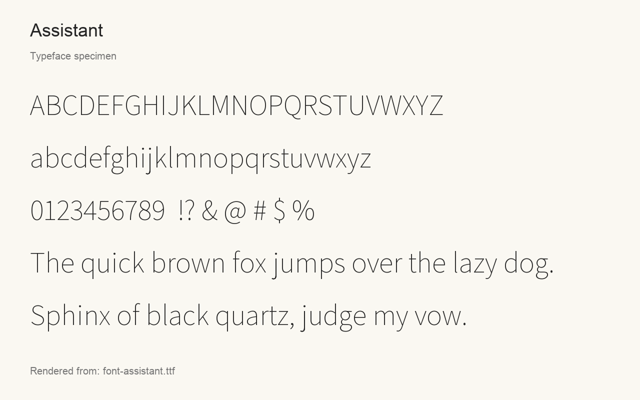 Typeface specimen rendered from the distributed font