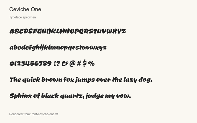 Typeface specimen rendered from the distributed font