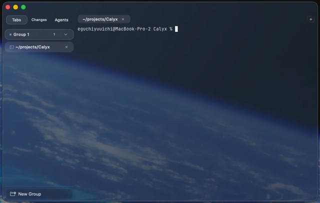 Calyx terminal and tab sidebar