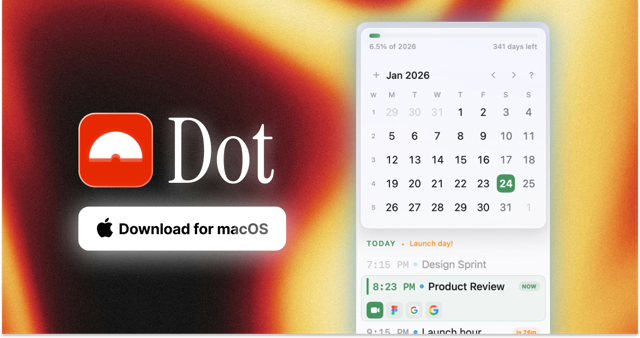 Dot — official macOS calendar and agenda illustration