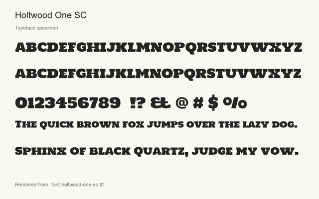 Typeface specimen rendered from the distributed font