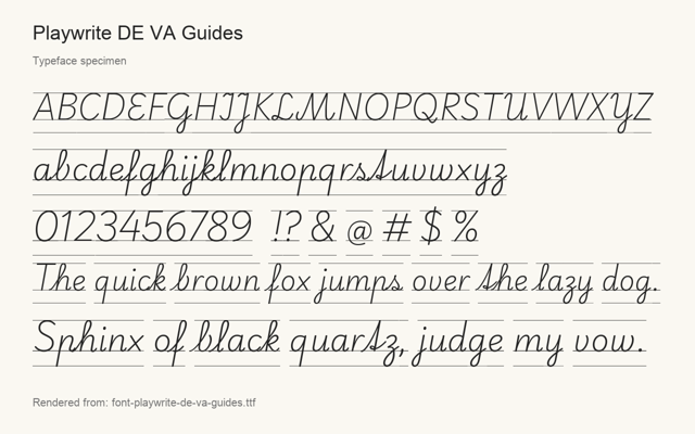 Typeface specimen rendered from the distributed font