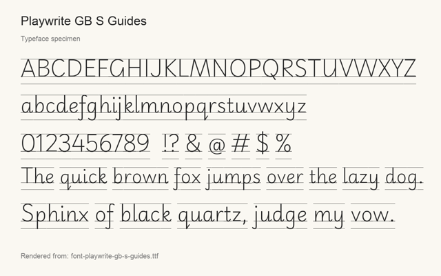 Typeface specimen rendered from the distributed font