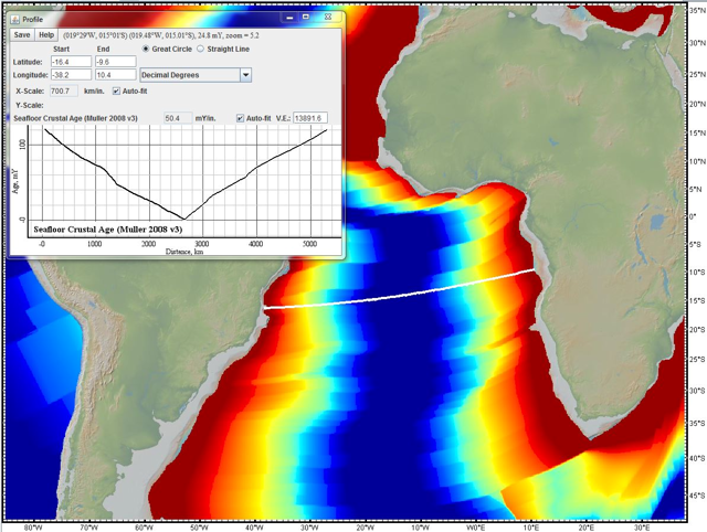 Official GeoMapApp interface on Windows.
