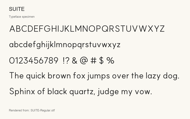 Typeface specimen rendered from the distributed font