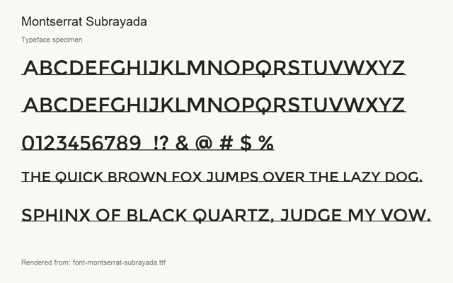 Typeface specimen rendered from the distributed font