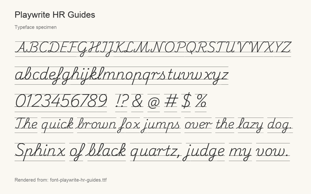 Typeface specimen rendered from the distributed font