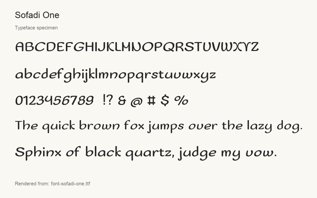 Typeface specimen rendered from the distributed font
