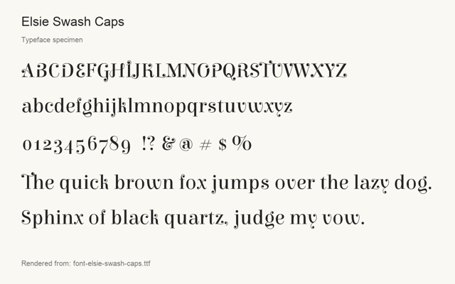 Typeface specimen rendered from the distributed font