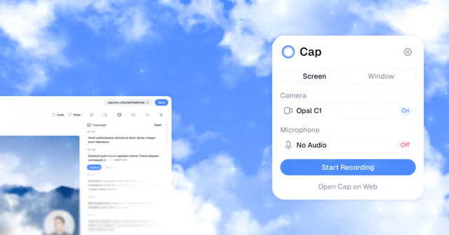 Official Cap README product image showing recorder controls and web editing; illustrative release layout.
