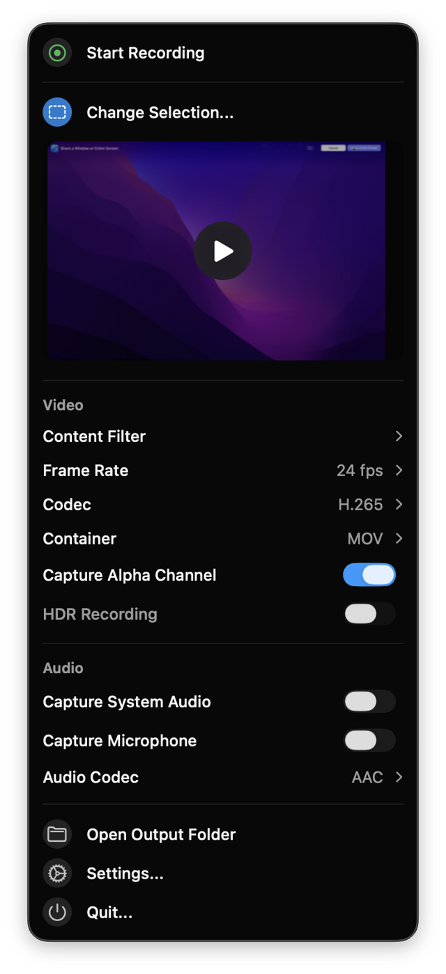 Official product interface example