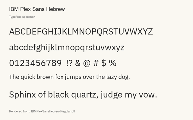 Typeface specimen rendered from the distributed font