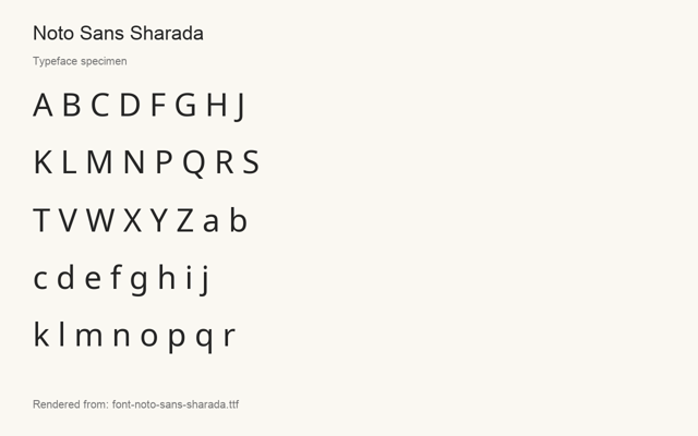Typeface specimen rendered from the distributed font