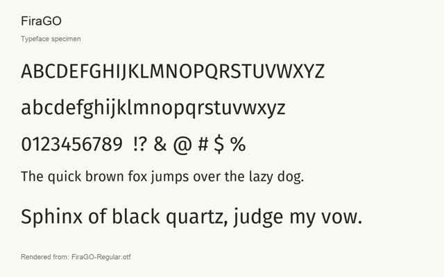 Typeface specimen rendered from the distributed font