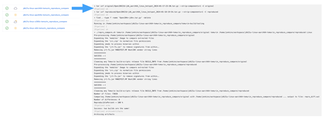 历史版本的 Temurin 21 Linux ARM64 Jenkins 构建验证控制台；并非 Mac 安装程序或 Java 27 运行时界面。