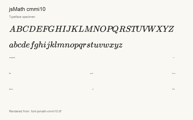 Typeface specimen rendered from the distributed font