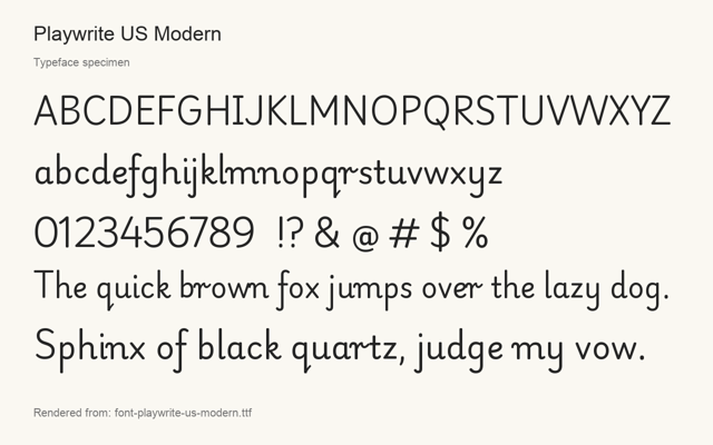 Typeface specimen rendered from the distributed font