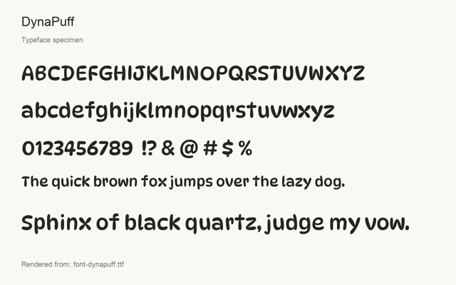 Typeface specimen rendered from the distributed font
