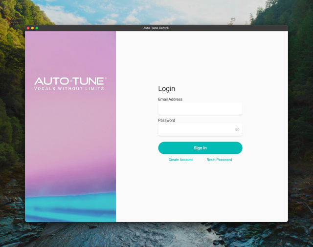 Auto-Tune Central Mac 登录窗口：官方支持文章截图