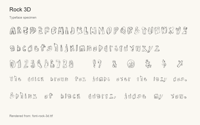 Typeface specimen rendered from the distributed font