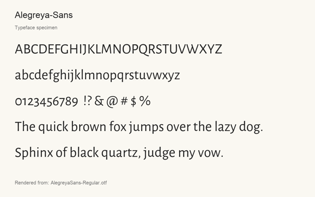 Typeface specimen rendered from the distributed font