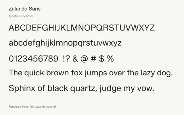 Typeface specimen rendered from the distributed font