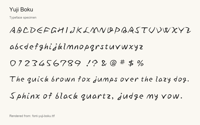 Typeface specimen rendered from the distributed font