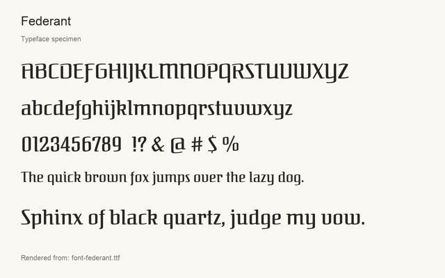 Typeface specimen rendered from the distributed font