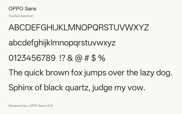 Typeface specimen rendered from the distributed font
