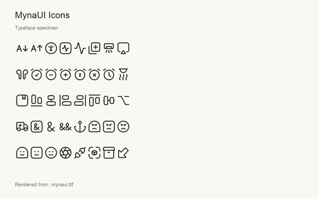 Typeface specimen rendered from the distributed font