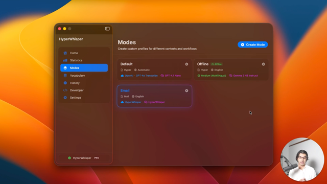 HyperWhisper for Mac — modes in the official demo