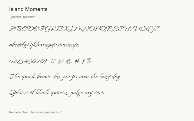 Typeface specimen rendered from the distributed font