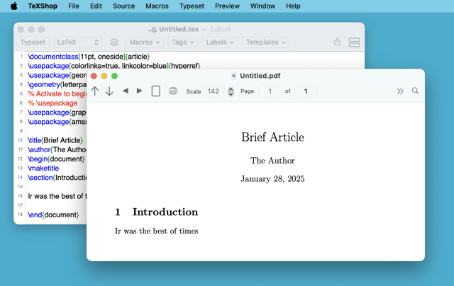 Official historical TeXShop source editor and PDF preview; a bundled MacTeX component, not the full installer.