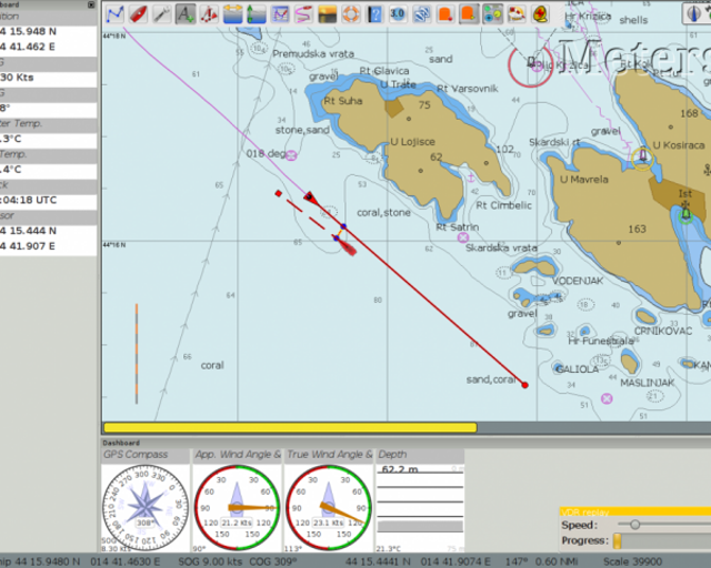 Historical official manual crop showing a nautical chart and dashboard gauges.