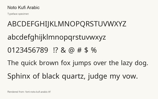 Typeface specimen rendered from the distributed font