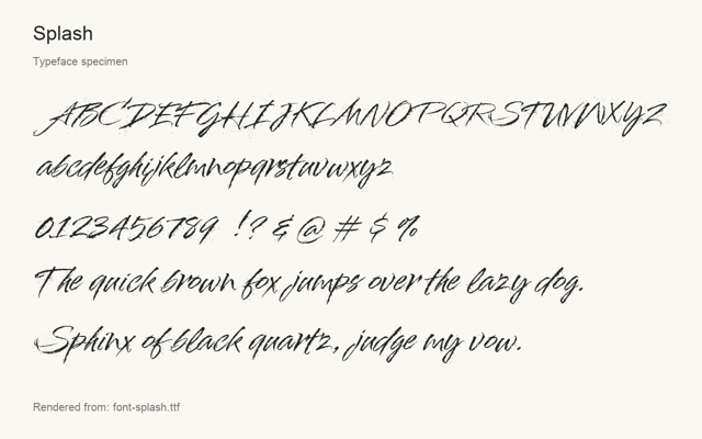 Typeface specimen rendered from the distributed font
