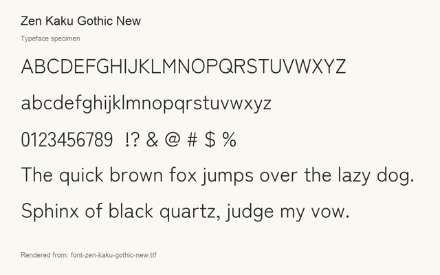 Typeface specimen rendered from the distributed font