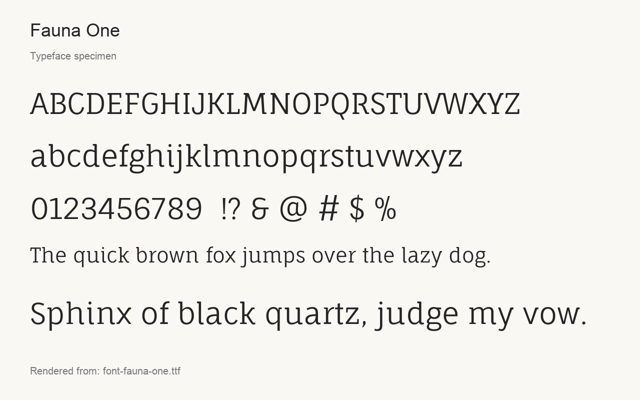Typeface specimen rendered from the distributed font