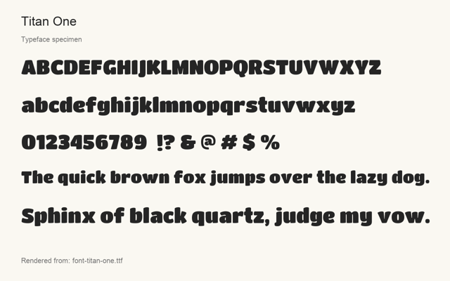 Typeface specimen rendered from the distributed font
