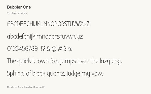 Typeface specimen rendered from the distributed font