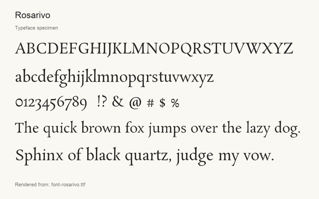 Typeface specimen rendered from the distributed font