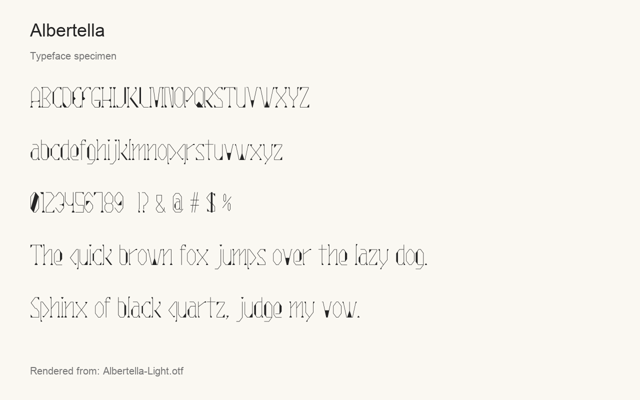 Typeface specimen rendered from the distributed font